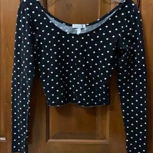 Delias polka dot long sleeve crop top